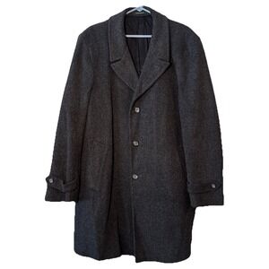 Vintage Michael Richard Wool Overcoat Mens 44L Gray Thinsulate USA Classic Coat